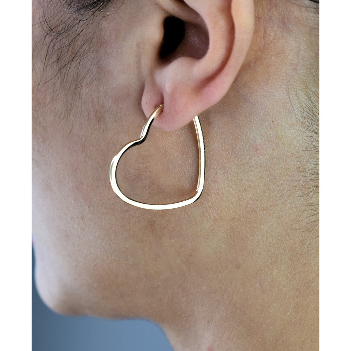 Boucles d'oreilles créoles en forme de coeurs Plaqué OR 750 3 microns