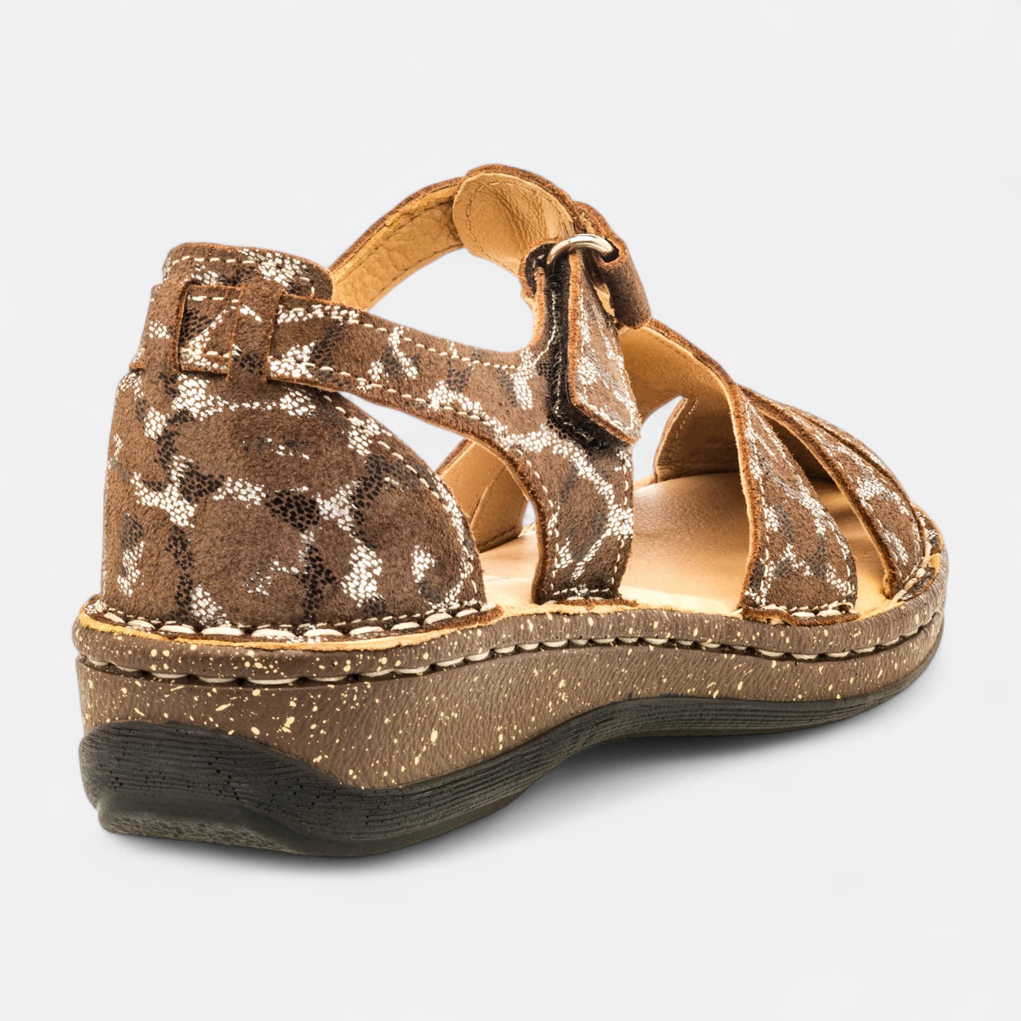 Nu-pieds confort Femme en cuir marron