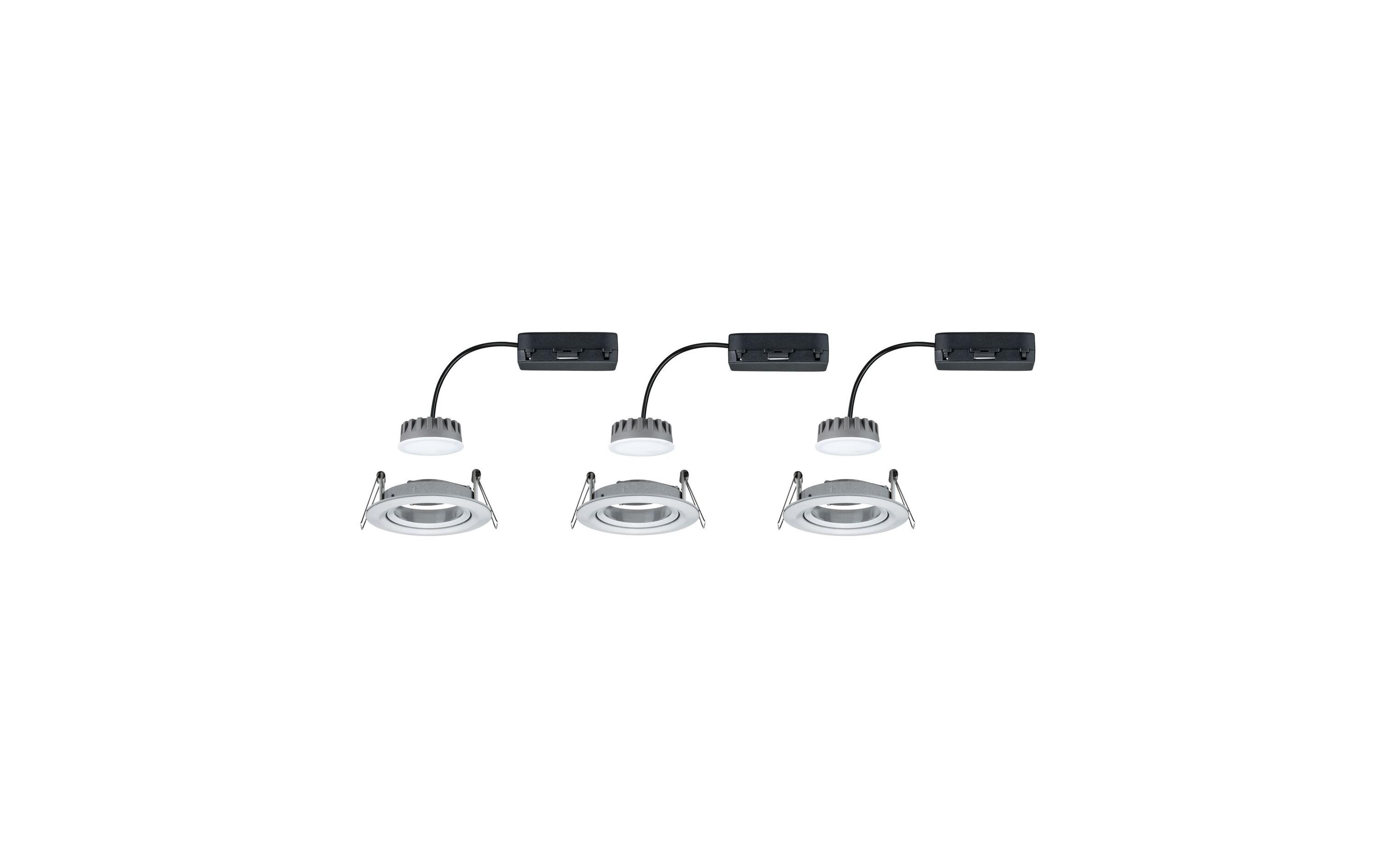Einbauspot Nova Plus Coin Set, 3 x 6 W, 2700 K, SilberLED Einbauleuchte Basisset