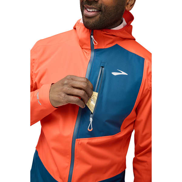 Veste trail BROOKS HIGH POINT WATERPROOF JACKET 2 M FLAME/DEEP SEA