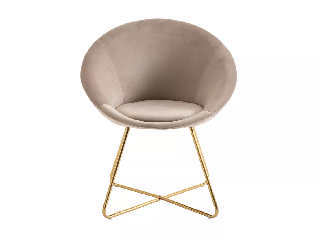 Chaise en velours et métal doré - Beige - BURBAN