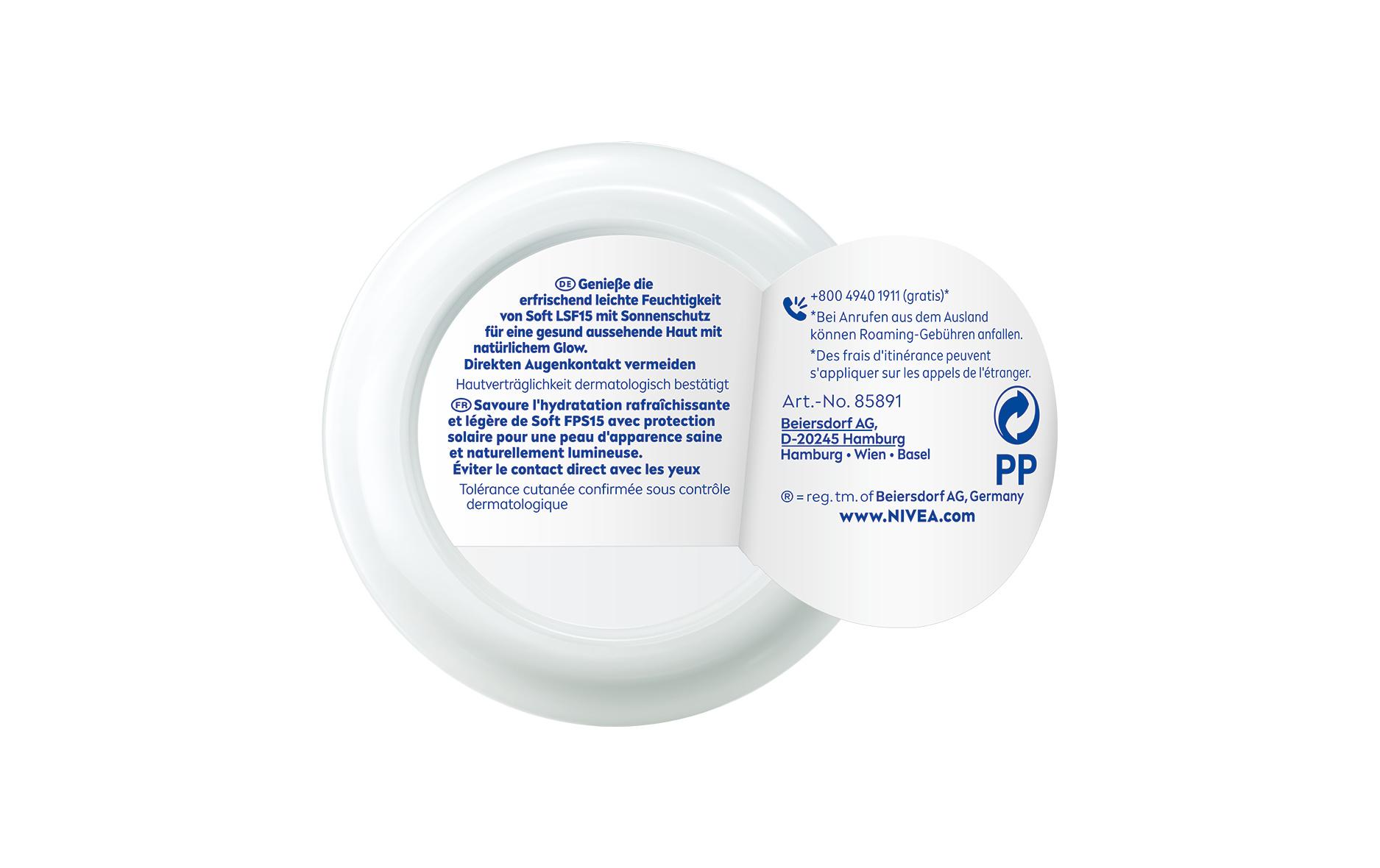 Soft erfrischende Feuchtigkeitscreme Topf LSF 15 100 mlCreme mit Sonnenschutz für eine gesunde Haut