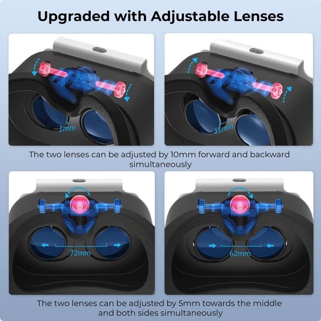 DEVASO kompatibel med Nintendo Switch VR headset med justerbar hovedstrop