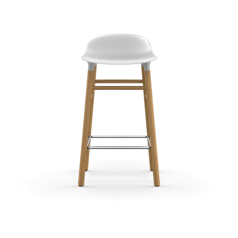 Normann Copenhagen Form Barstool barkruk 65cm met eiken onderstel wit