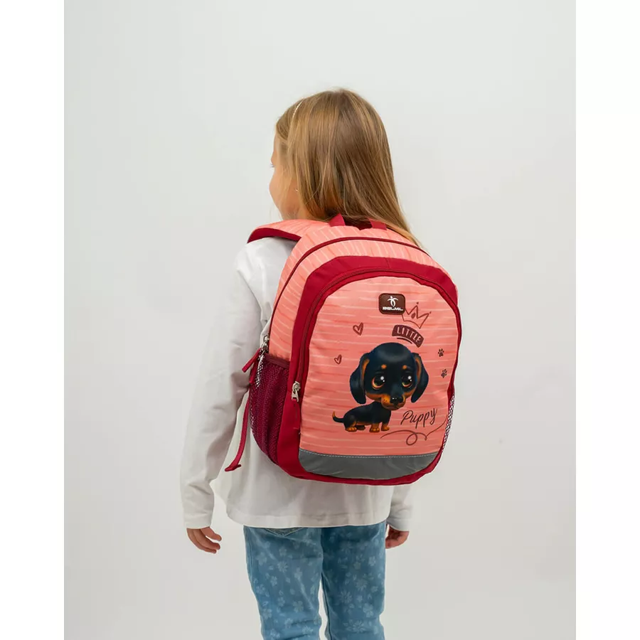 Belmil Kindergartenrucksack Kiddy Plus Kindergartenrucksack für 3-6 Jährige Kinder mit Brustgurt Little Puppy