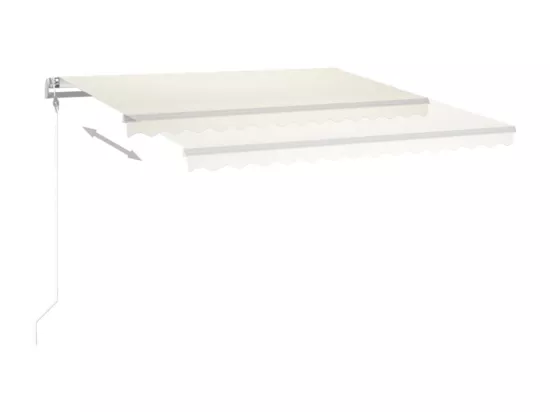 Auvent manuel rétractable avec LED 4,5x3 m Crème