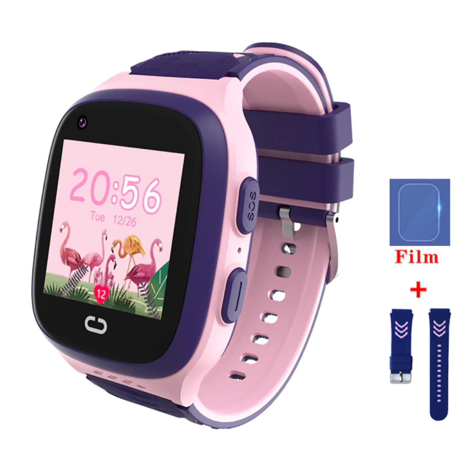 TPFNet Smart Watch für Kinder - IP67 - Silikon Armband - Android & IOS - Rosa