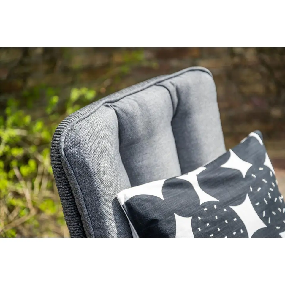 Venice dining fauteuil - carbon black - rope dark grey - mystic grey