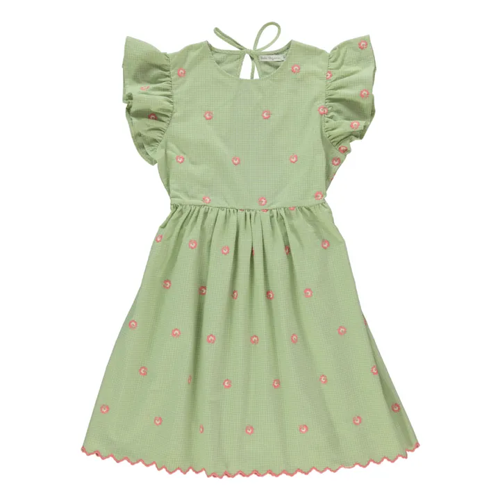 Bebe Organic Robe à Carreaux Pipa | Vert amande