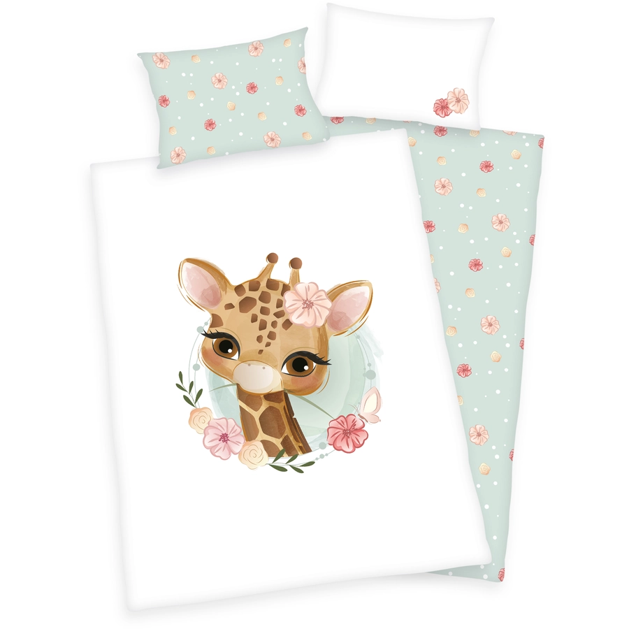 babybest® Flanell-Bettwäsche Giraffe 100 x 135 cm