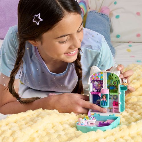 Polly Pocket - Gabby's Poppenhuis Compact - Speelset - Inclusief Gabby en Poezenvriendjes