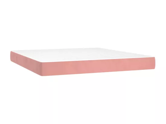 Sommier tapissier avec matelas et LED Rose 160x200 cm Velours