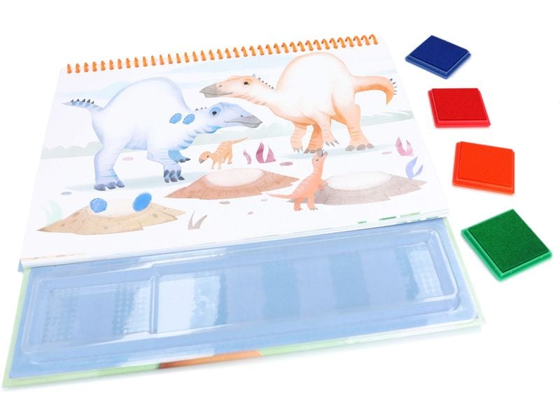 Depesche Malset Dino World 25 Seiten, 4 Stempelfarben Fingerfarbe