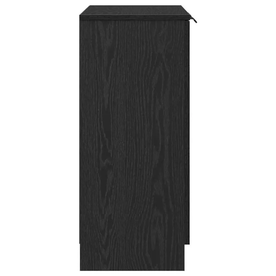 vidaXL - Dressoir met 2 deuren - Zwart eiken - Bewerkt hout - 60x30x70 cm