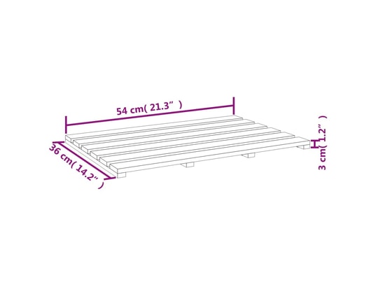 VIDAXL - Tapis de bain bambou 54x36 cm