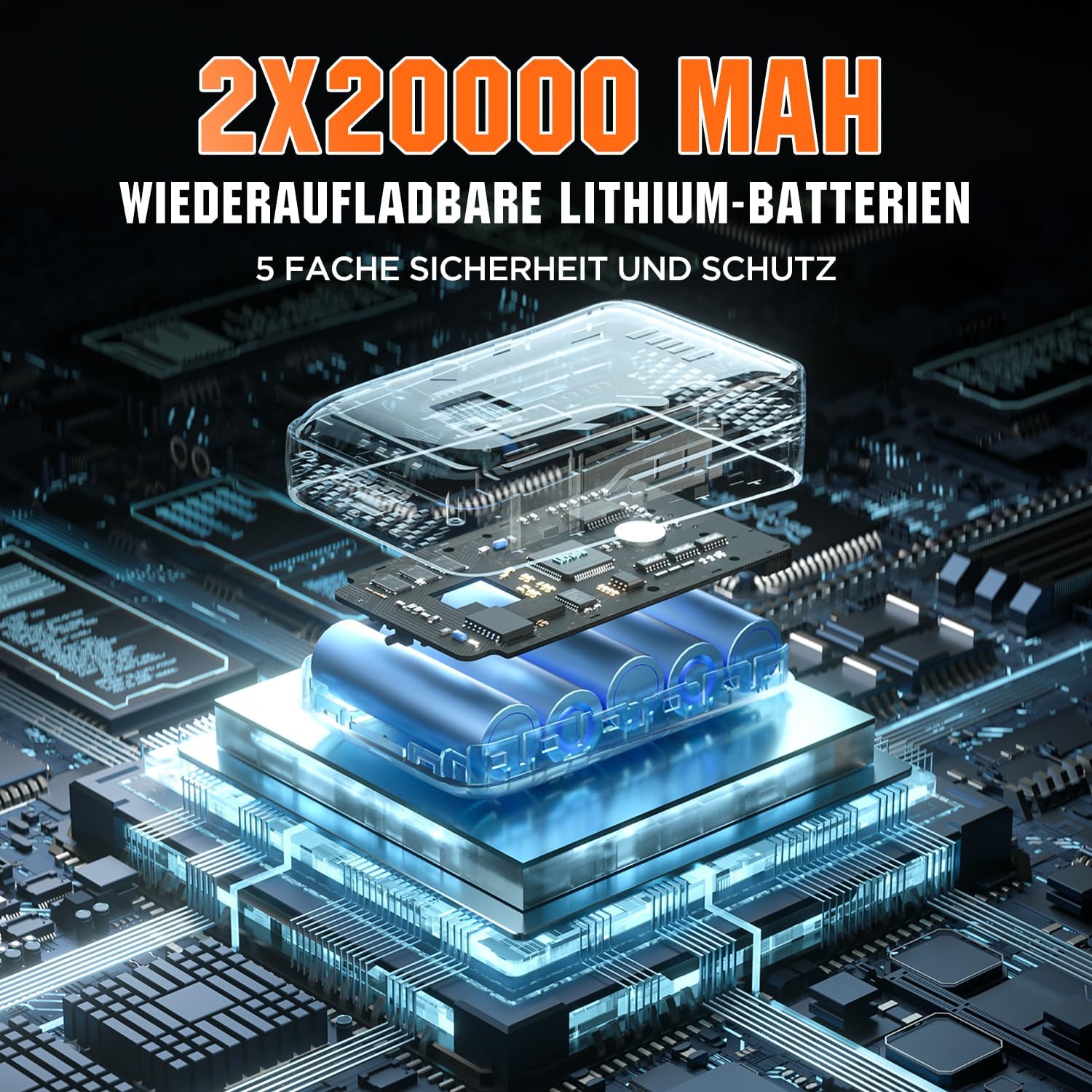 Litheli Akku Kettensäge 30 cm, Bürstenloser Motor, Automatische Kettenschmierung, Inklusive 2×10.000 mAh Akkus, Ideale Motorsäge für Holzarbeiten, Gartenpflege und Baumschnitt
