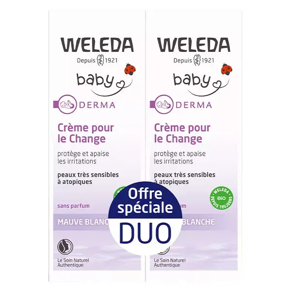 Creme para Assaduras Weleda Baby Mauve White Orgânico - Pacote com 2 unidades de 50ml