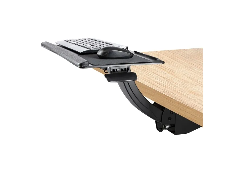 StarTech.com Under Desk Keyboard Tray, Full Motion & Height Adjustable Keyboard and Mouse Tray, 10