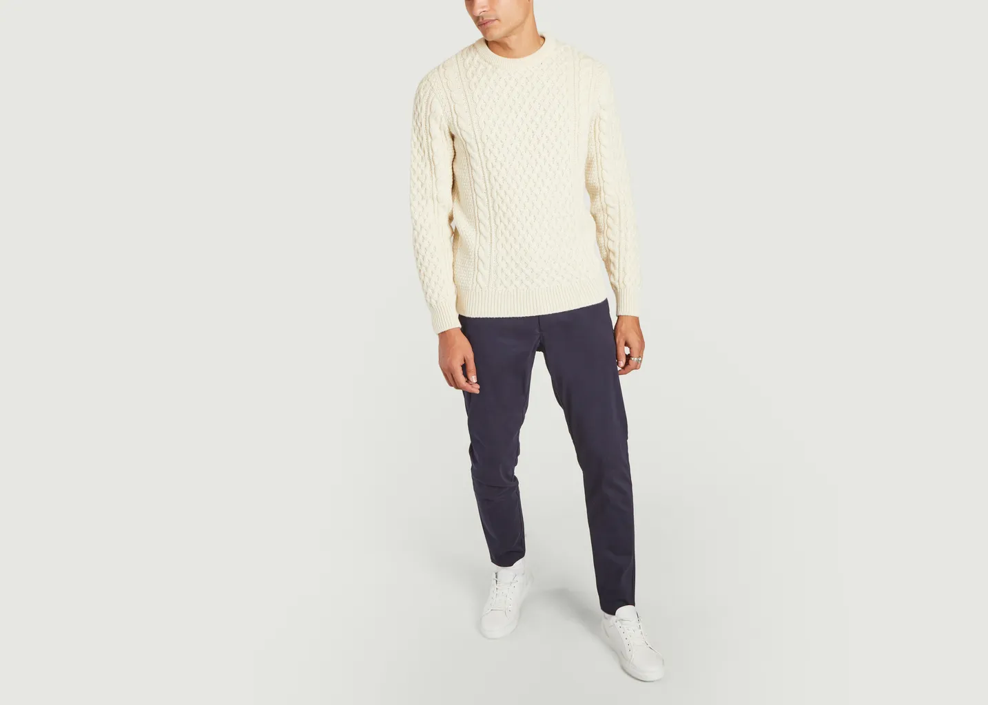Pull torsadé en laine mérinos Sunspel