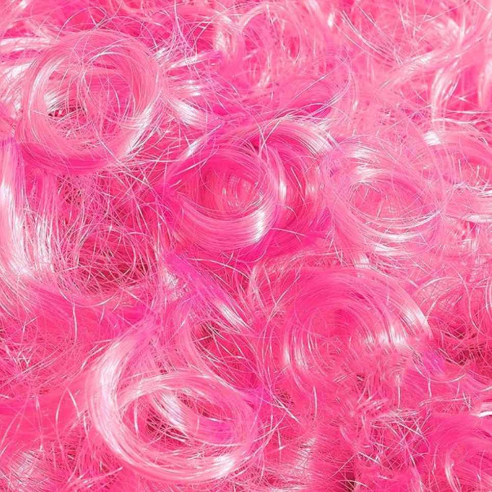Afro Perücke mit Locken Fasnacht Kostüm Zubehör Motto Party / Halloween Accessoire - Pink