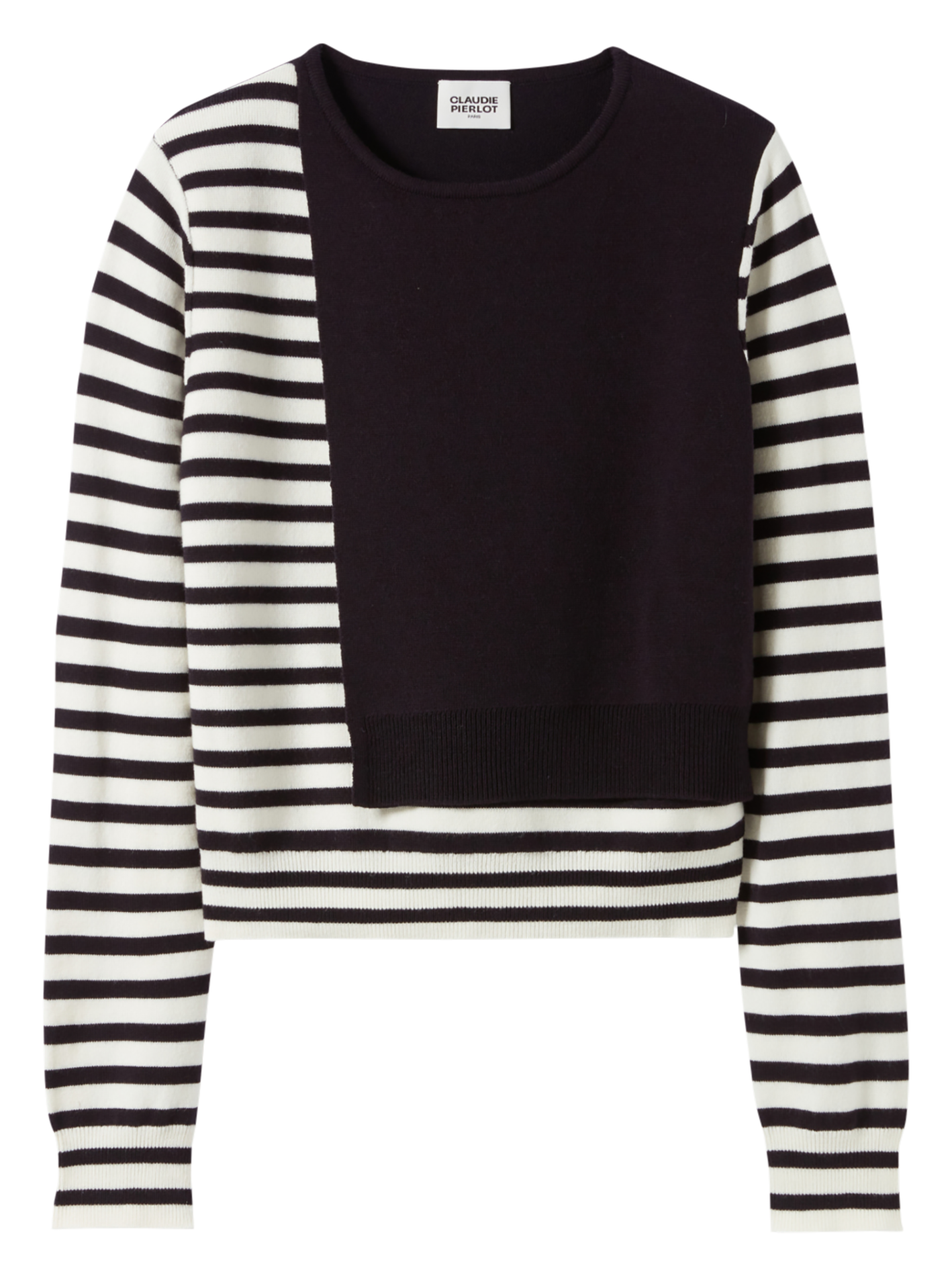 Pull court marinière à rabat | Multicolore