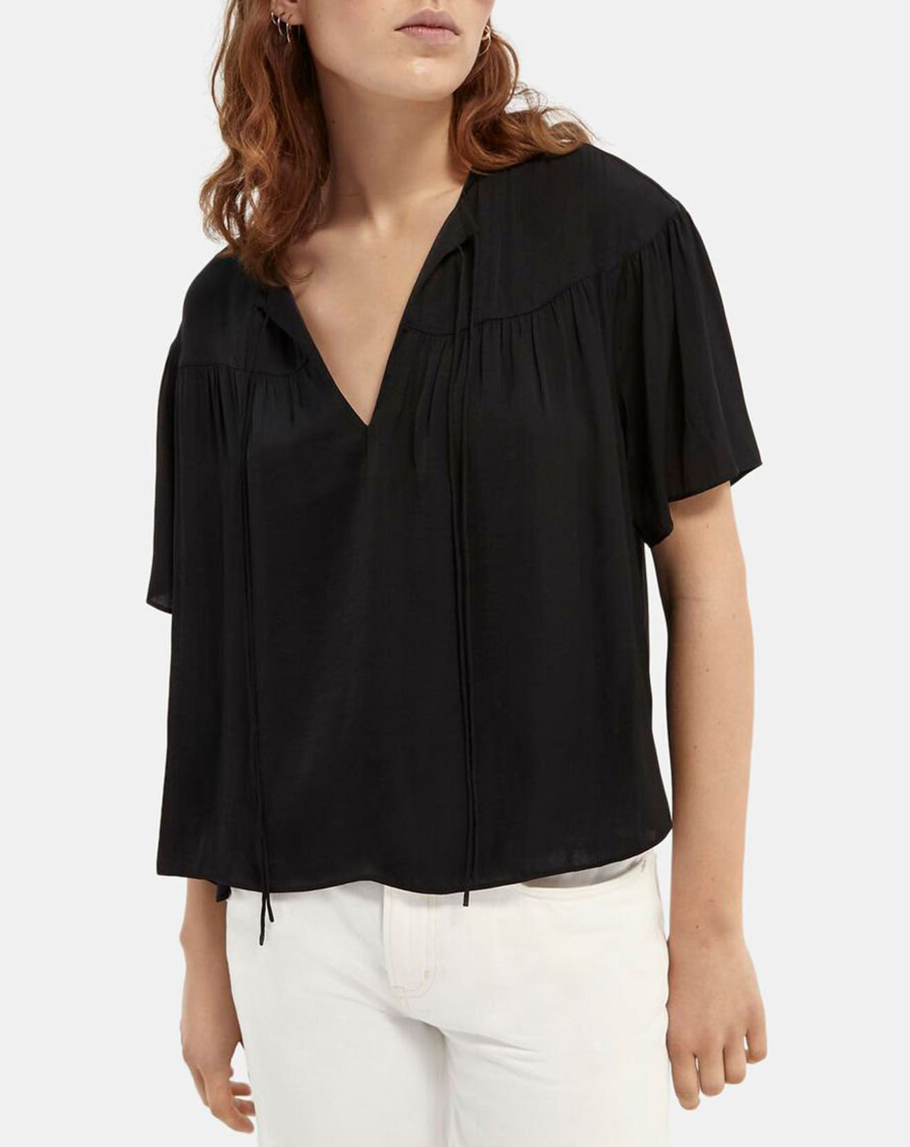 Scotch & Soda Blouse Lacet noire
