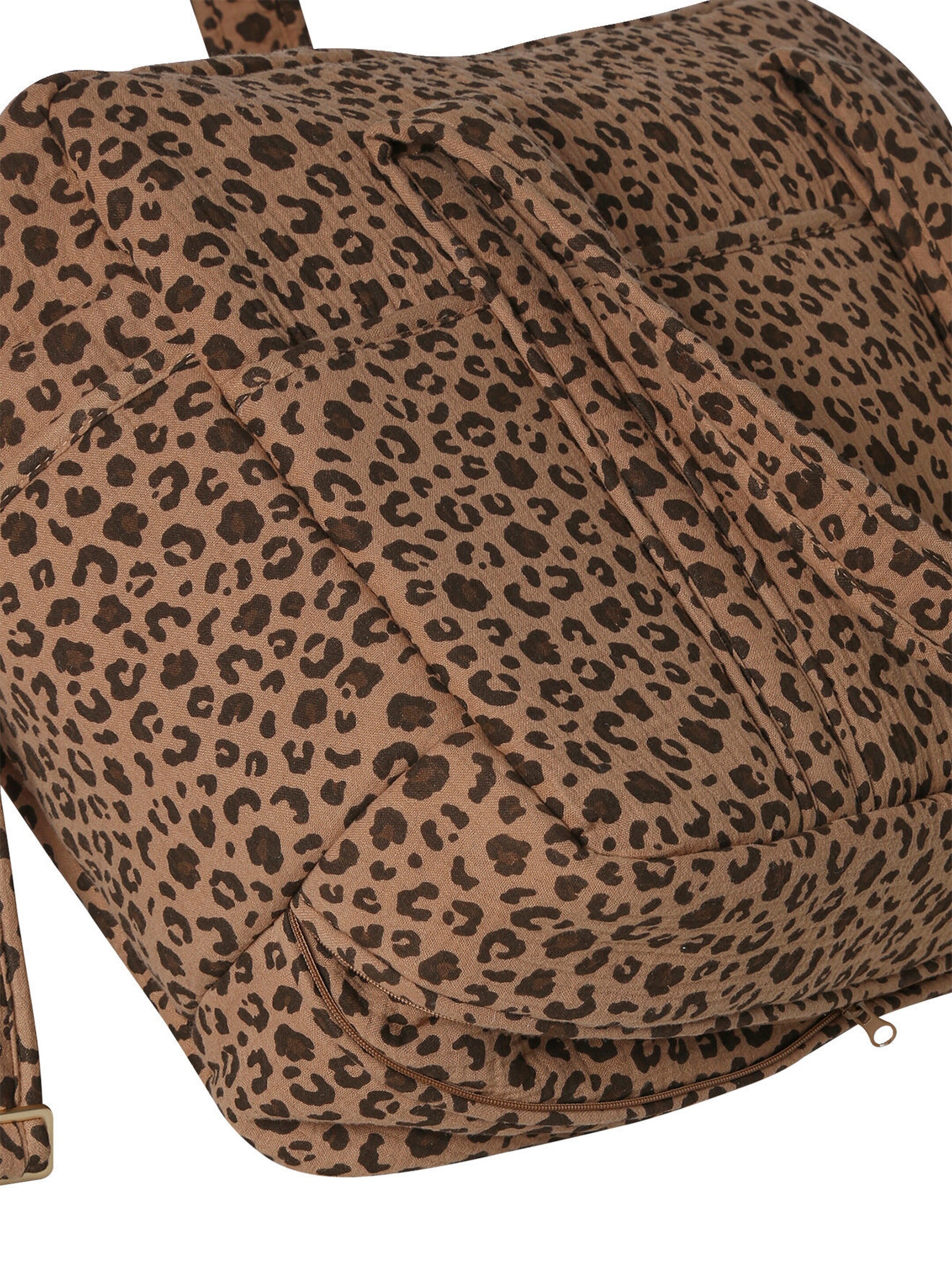 Envie de Fraise Bio-Kollektion: Wickeltasche mit Leoprint mit Recycling-Polyester beige