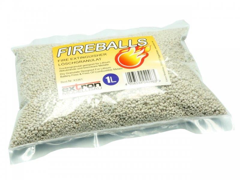 OEM Feuerlöschgranulat für Lithium Akkus 1 Liter FIREBALLS Brandschutz Feuerlöschgranulat für LiPo, Li-Ion und LiFe Akkus