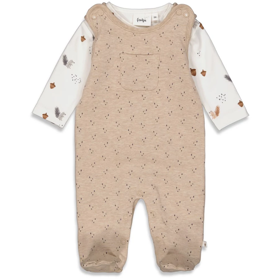 Feetje Strampler 2-tlg. Nuts About You Taupe melange