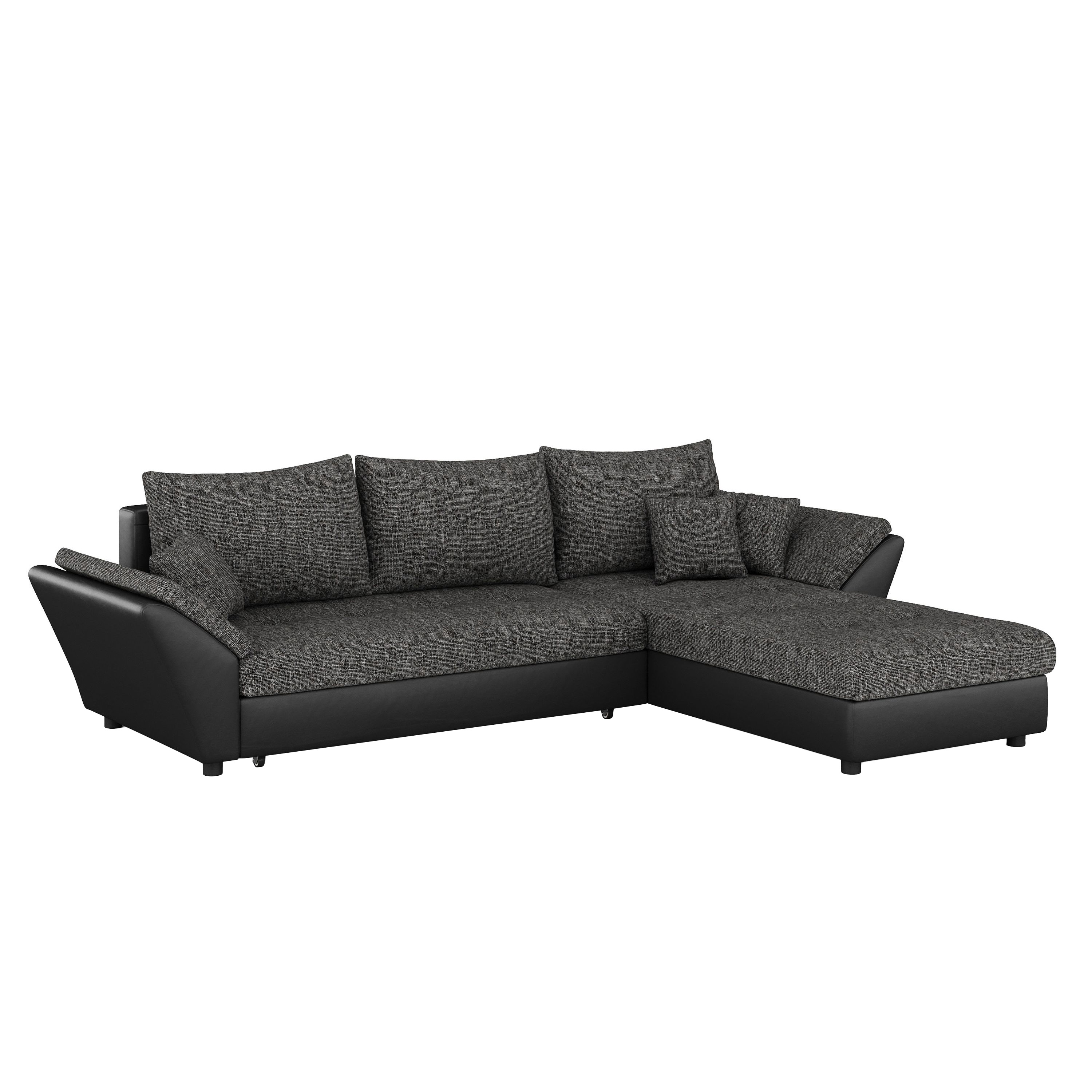 Ecksofa mit Schlaffunktion CAESAR links/rechts schwarz