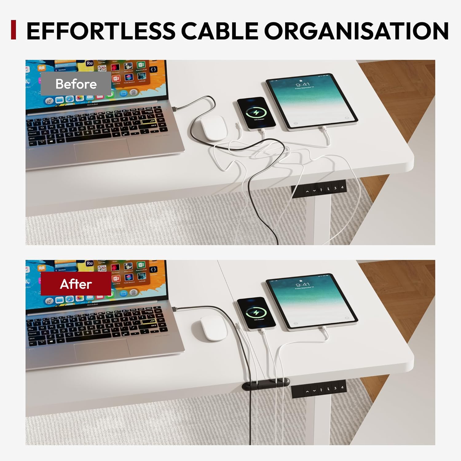 SANODESK Höhenverstellbarer Schreibtisch – ergonomischer Standing Desk mit Memory-Funktion & Kindersicherung, 160×60 cm, Stabiler Rahmen bis 60 kg Belastung(Weiß)