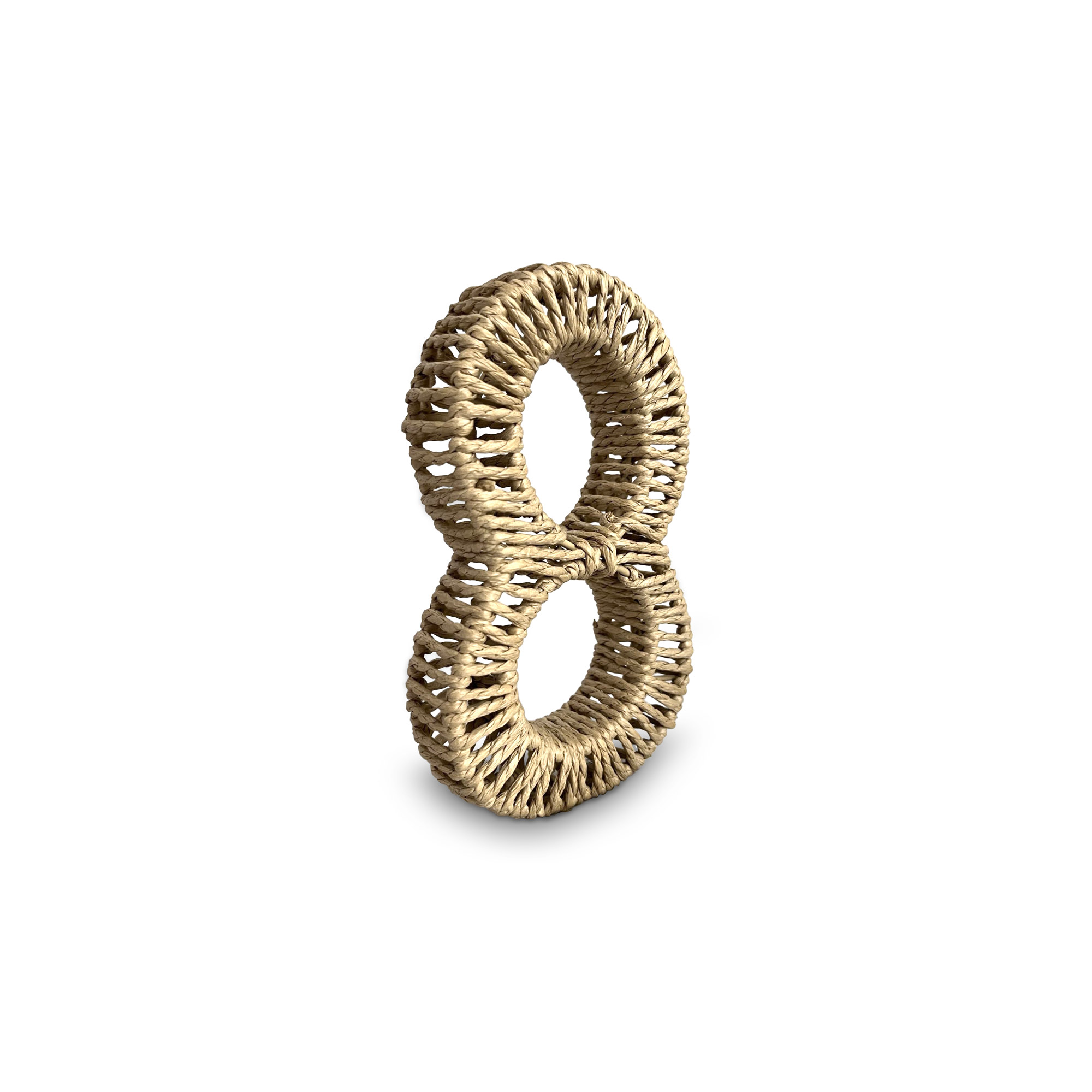 Zahl '8' aus Papiergeflecht, braun, H 20,5 cm, B 12,5 cm, L 3,5 cm von fischer's lagerhaus