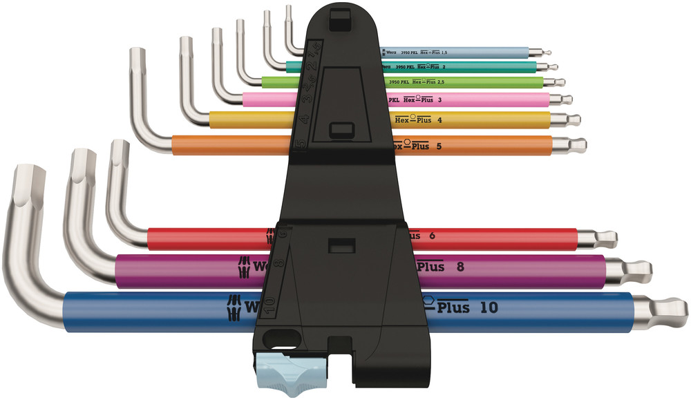 Wera 3950/9 Stainless Unbrakonøgle Sæt Multicolor