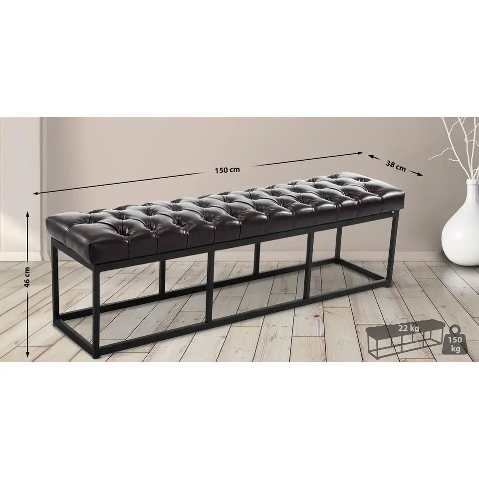 CLP 2-zits Bankje Amun 150 cm - bruin