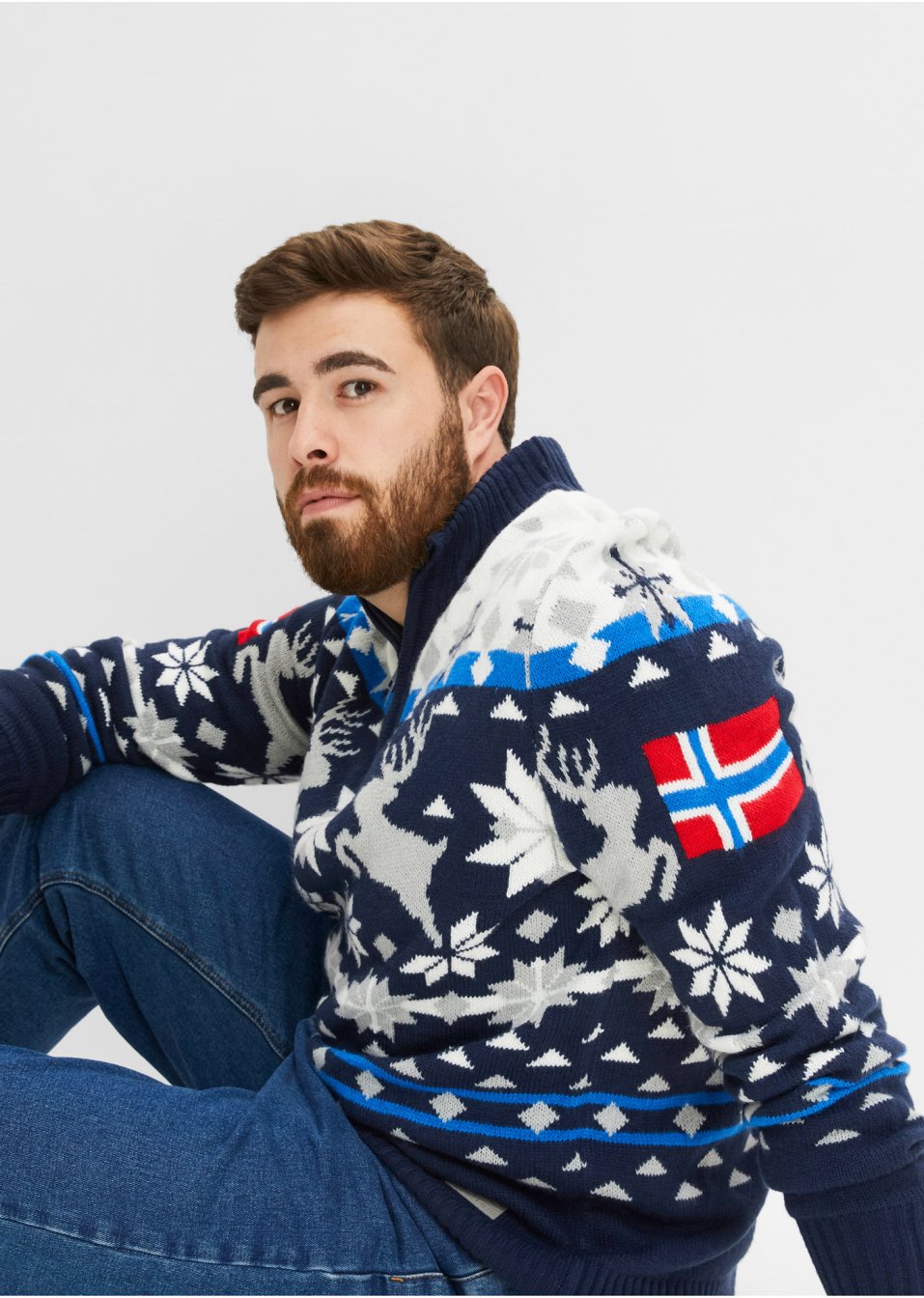 Pull camionneur à motif norvégien