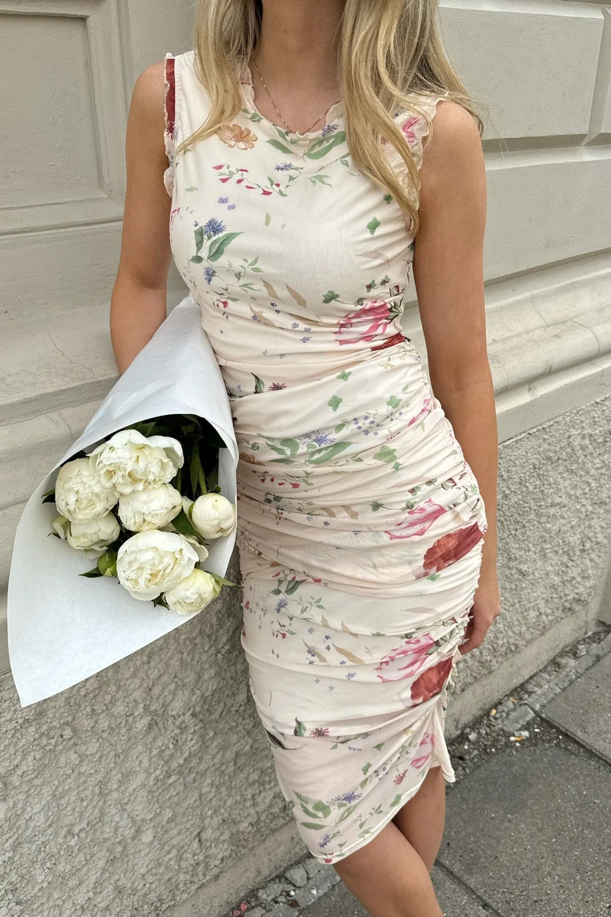 BYIC Miraic Mesh Dress bfp beige flower print