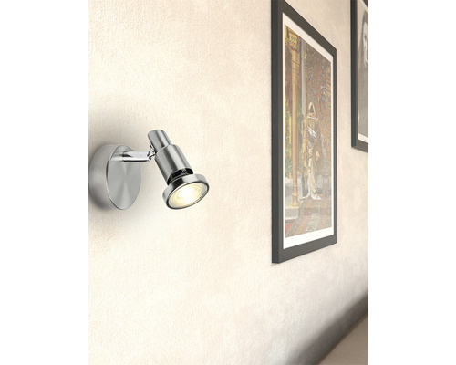 LED wandspot 5W 380 lm 3000 KH 11 cm nikkel/chroom