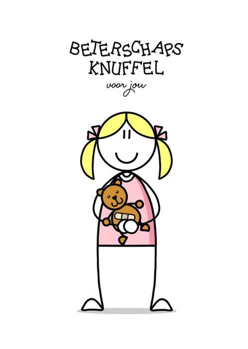 YH Tekent | Beterschapskaart | Knuffel