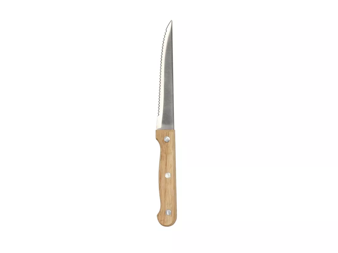 Novastyl - Lot De 6 Couteaux A Steak Lame En Acier Inoxydable Manche Bois