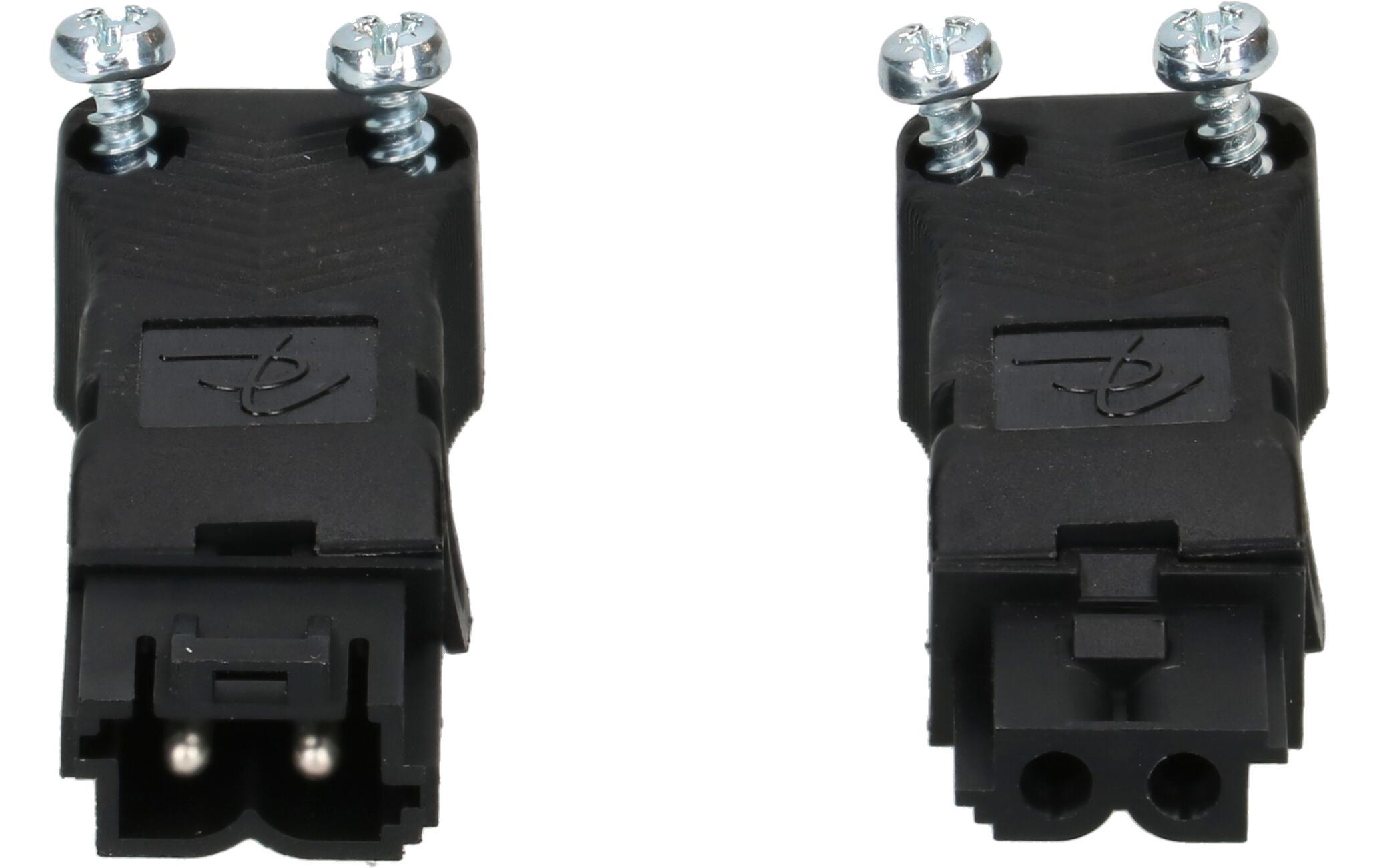 Set Stecker und Kupplung AC 164 flach, 2-poligSet aus AC 164 STF/2 Stecker und AC 164 BUF/2 Kupplung, flach