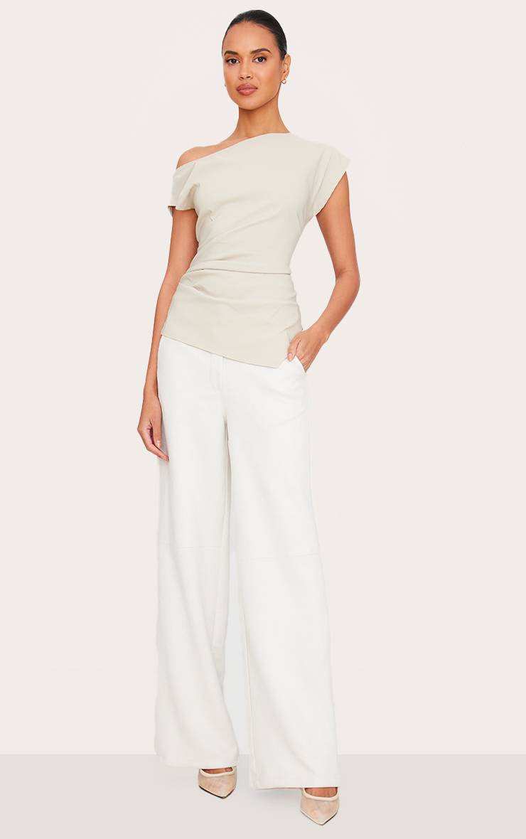 Gris Pierre Haut Long Asymétrique Ample En Bengaline