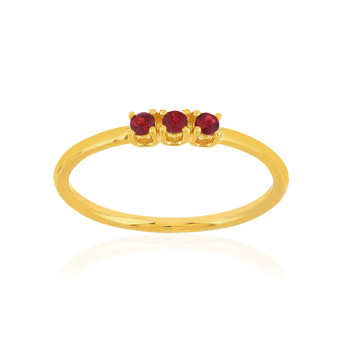 Bague or 375 jaune grenats