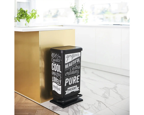Rotho PASO 40 l Hipster witte kunststof pedaalemmer