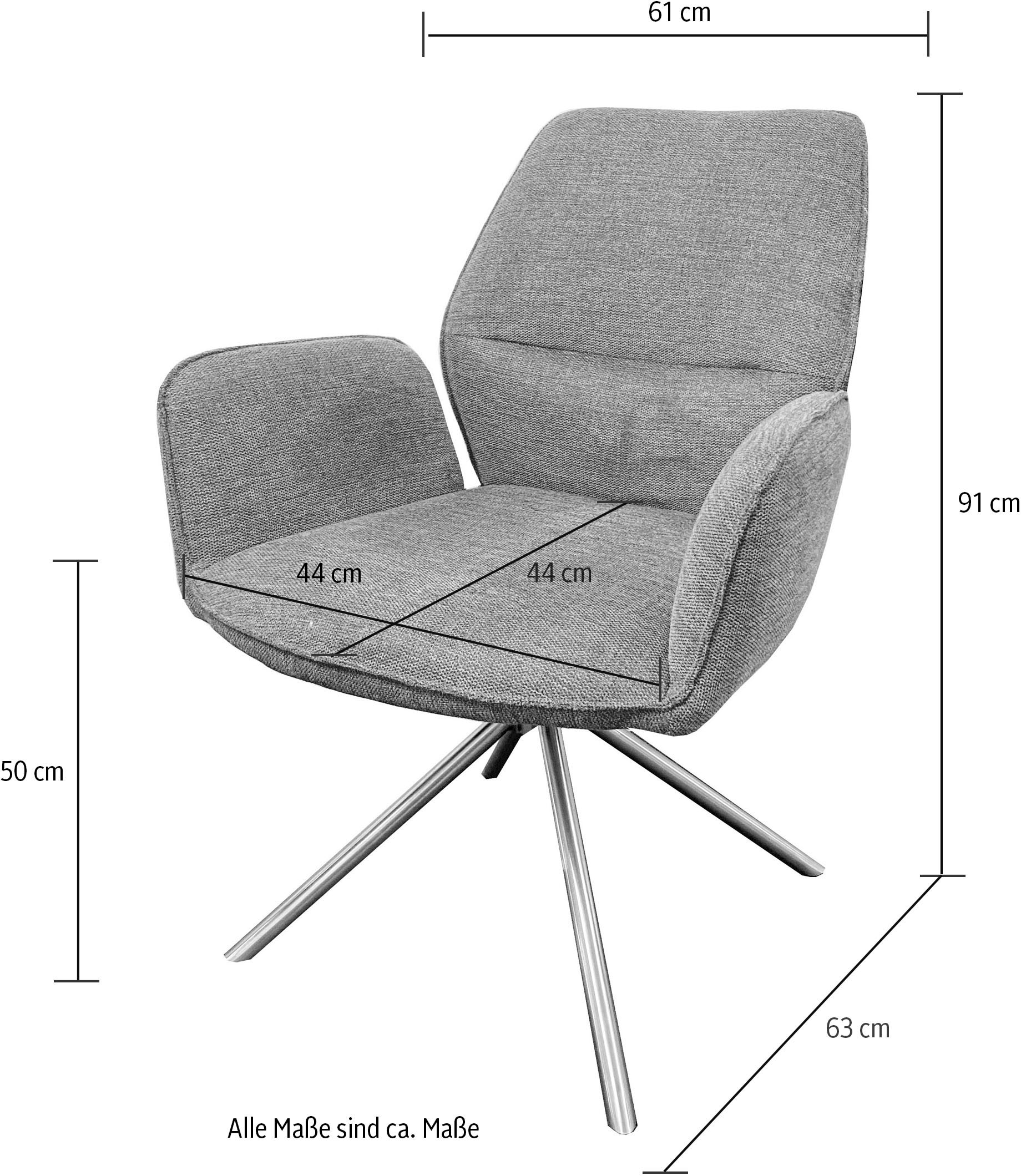 MCA furniture Esszimmerstuhl »GREYTON« () (2er-Set), drehbar 180°, Belastbarkeit 120 kg, Sitzhöhe ca. 50 cm