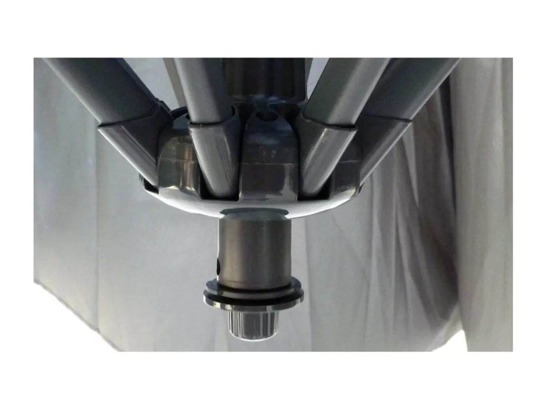 Parasol LED déporté carré 3x3m gris SOLENZARA LED