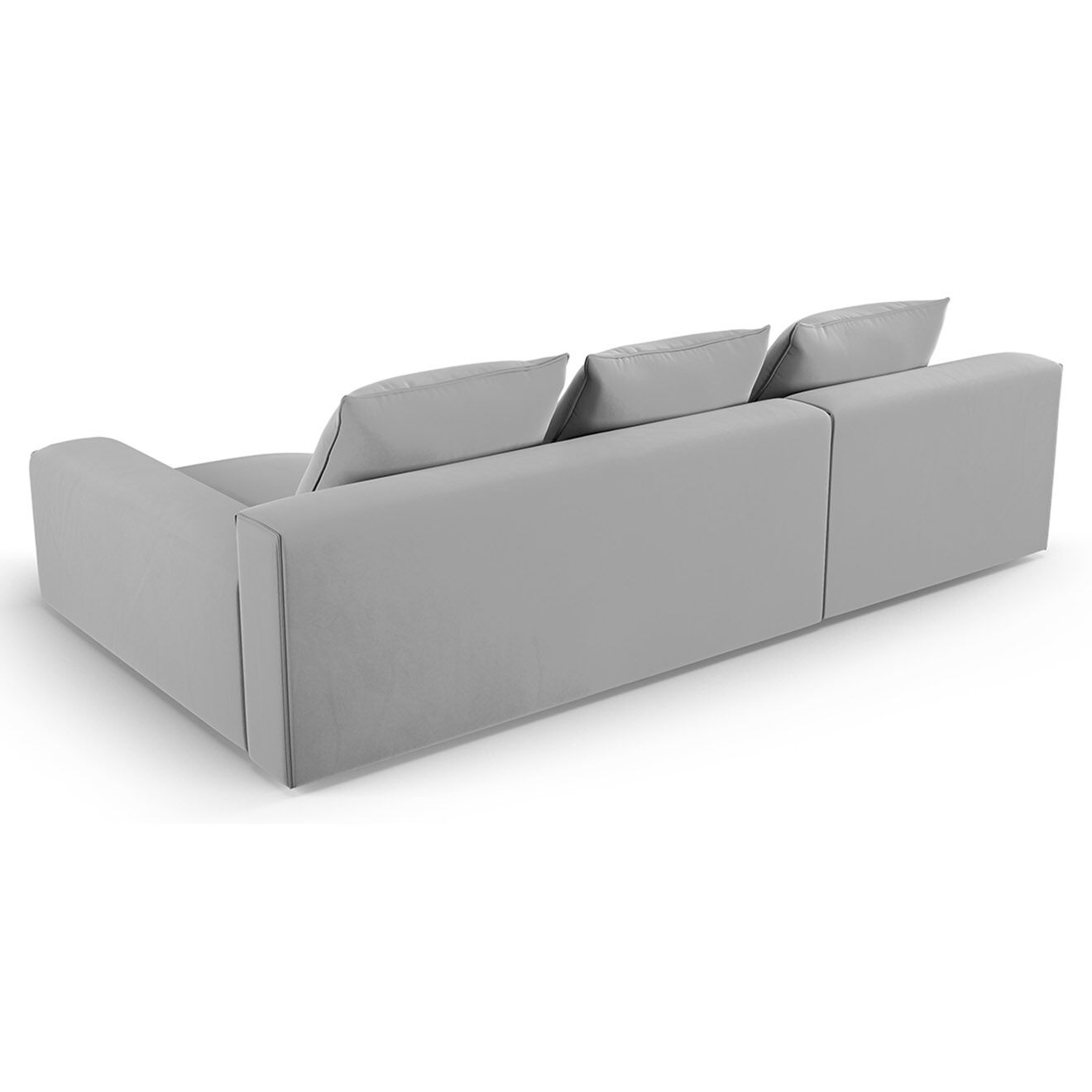 Mazzini Sofas Canapé d'angle Droit Velours Ivy 4 Places gris clair - 280x137x89 cm
