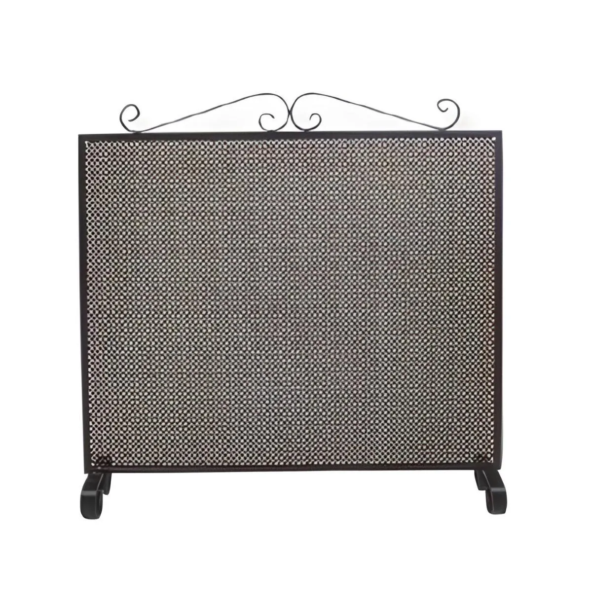 Visiodirect Grille de Protection cheminée - Fer forgé - Noir