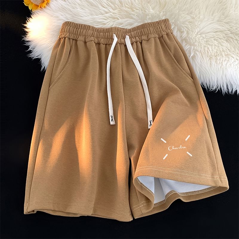 Derbundy - Zweetshorts met trekkoord en geborduurde letters