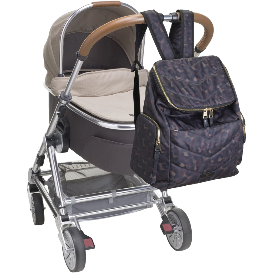 storksak Wickelrucksack Alyssa Leopard black