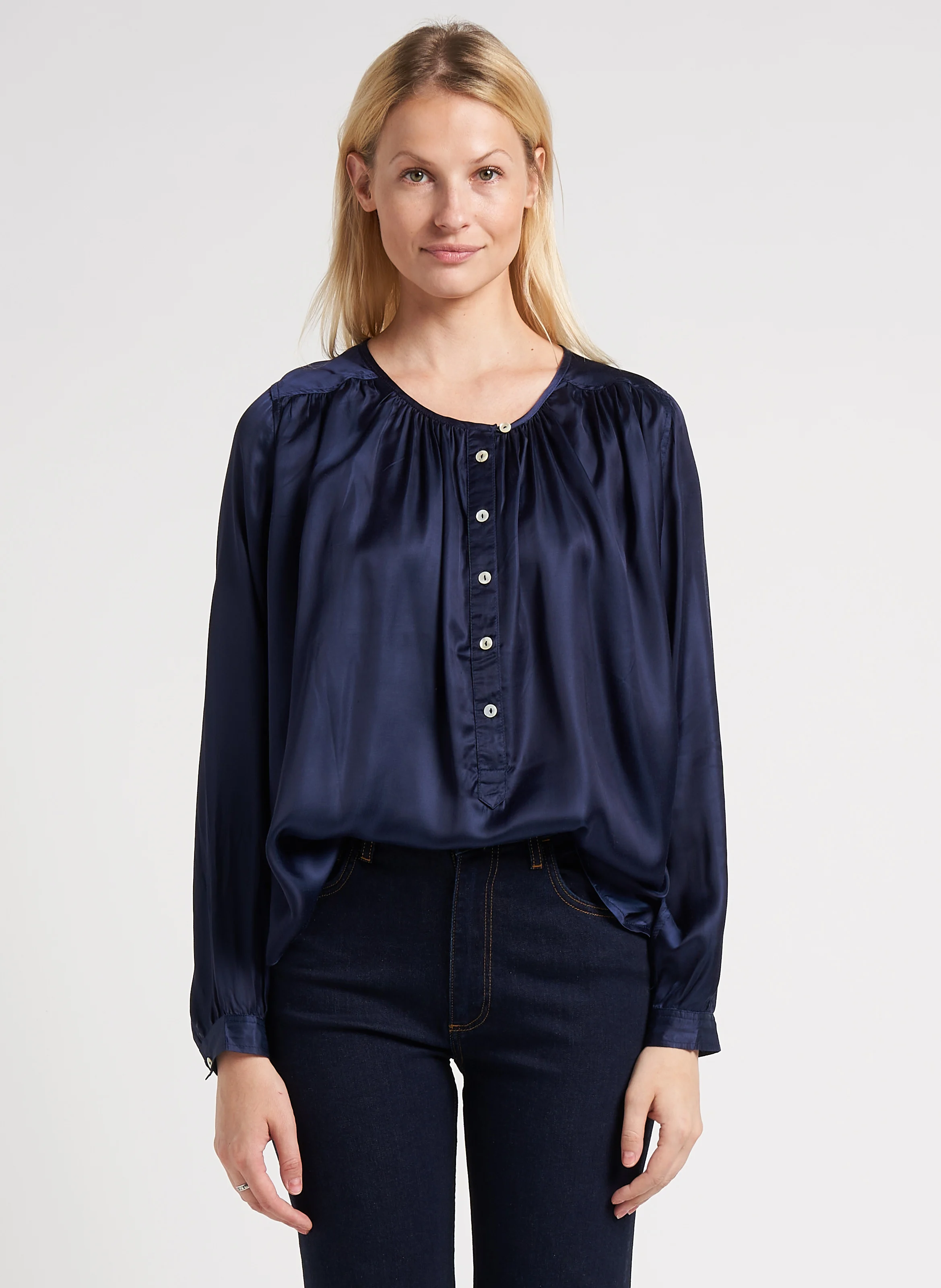 CAKE - Blouse col rond| Bleu